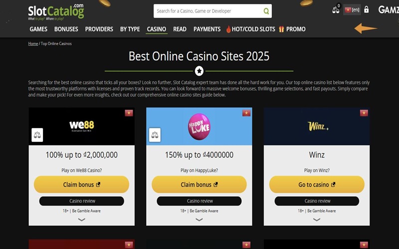 SlotCatalog – 一个具有国际化视野的平台，提供多样化的游戏房间和玩法选择。